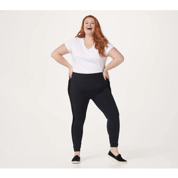 All Worthy Hunter McGrady Regular Velvet Side Stripe Legging Black. Size 3XP - Picture 1 of 10